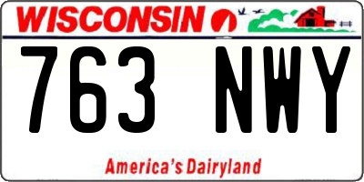 WI license plate 763NWY