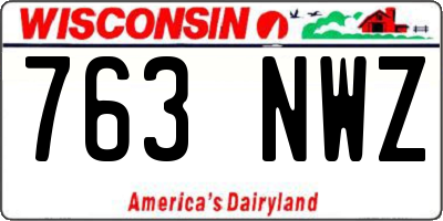 WI license plate 763NWZ