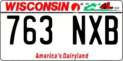WI license plate 763NXB