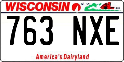 WI license plate 763NXE