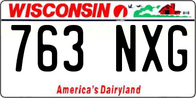 WI license plate 763NXG