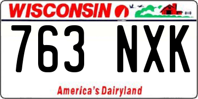 WI license plate 763NXK