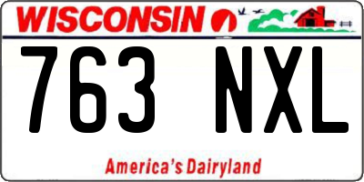 WI license plate 763NXL