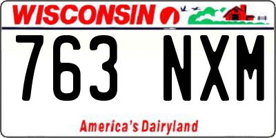 WI license plate 763NXM