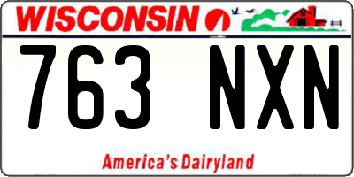 WI license plate 763NXN