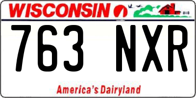 WI license plate 763NXR