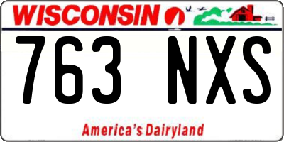 WI license plate 763NXS