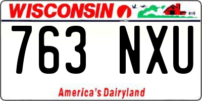 WI license plate 763NXU