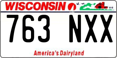 WI license plate 763NXX