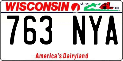 WI license plate 763NYA
