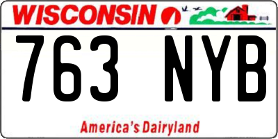 WI license plate 763NYB