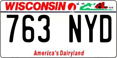WI license plate 763NYD