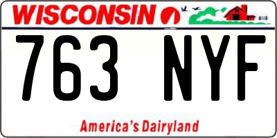 WI license plate 763NYF