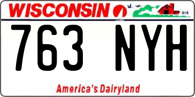 WI license plate 763NYH
