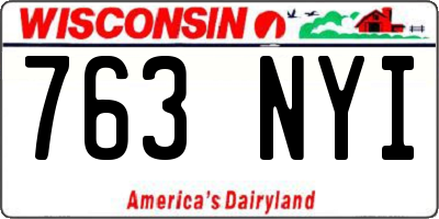 WI license plate 763NYI