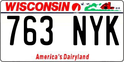 WI license plate 763NYK
