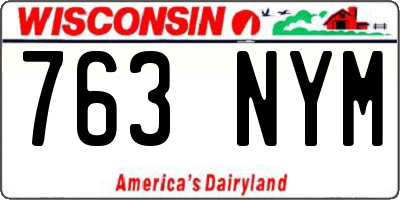 WI license plate 763NYM