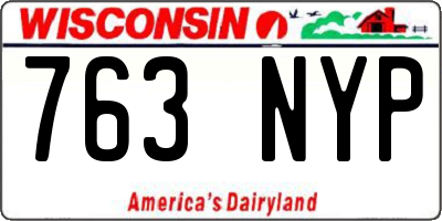 WI license plate 763NYP