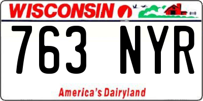WI license plate 763NYR