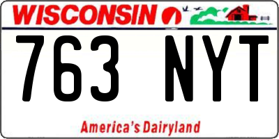 WI license plate 763NYT