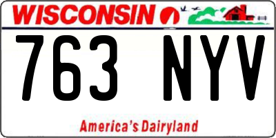 WI license plate 763NYV