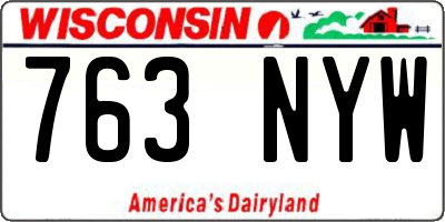 WI license plate 763NYW