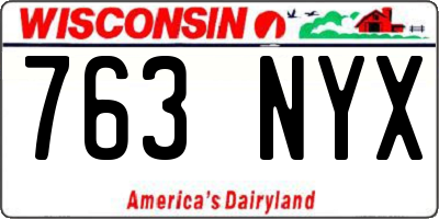 WI license plate 763NYX