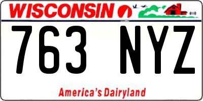 WI license plate 763NYZ