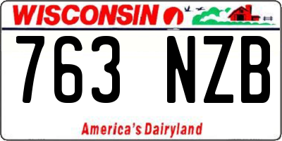 WI license plate 763NZB
