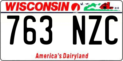 WI license plate 763NZC