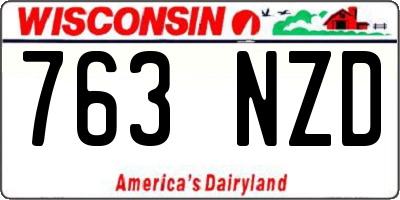 WI license plate 763NZD