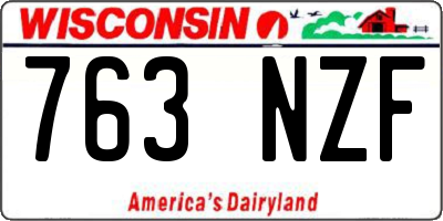 WI license plate 763NZF