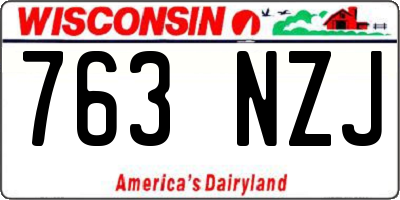 WI license plate 763NZJ