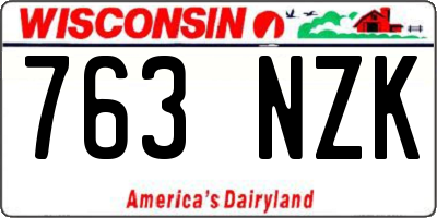 WI license plate 763NZK