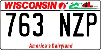WI license plate 763NZP