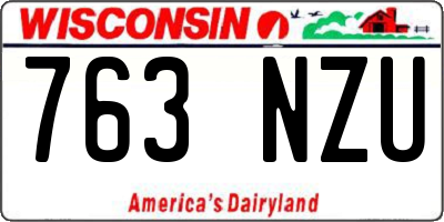 WI license plate 763NZU