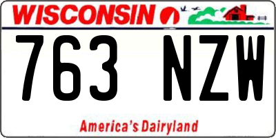 WI license plate 763NZW