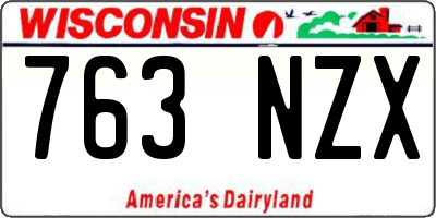WI license plate 763NZX