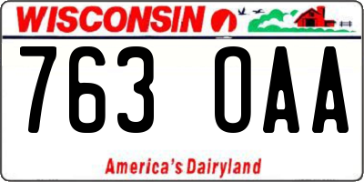 WI license plate 763OAA