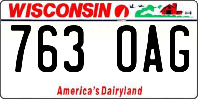 WI license plate 763OAG