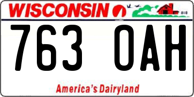 WI license plate 763OAH