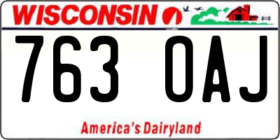 WI license plate 763OAJ