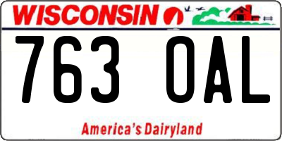 WI license plate 763OAL