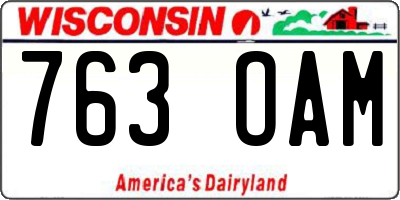 WI license plate 763OAM