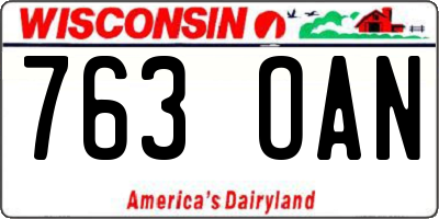 WI license plate 763OAN