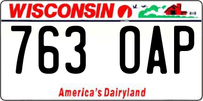 WI license plate 763OAP
