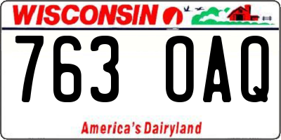 WI license plate 763OAQ