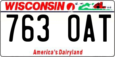 WI license plate 763OAT