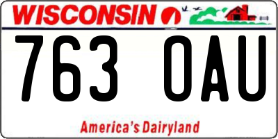 WI license plate 763OAU