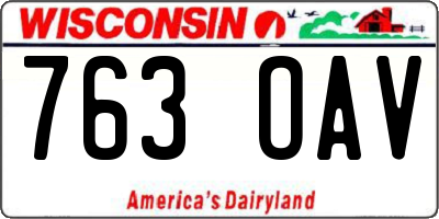 WI license plate 763OAV